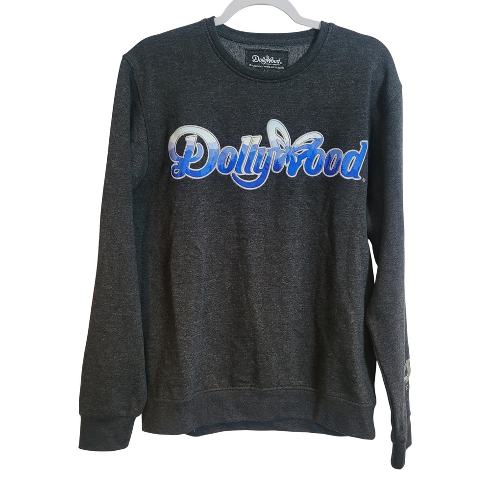 Dollywood 40th Anniversary Sweatshirt Women M Charcoal Gray Crewneck Embroidered